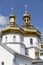 Golden domes. Orthodox Church of St. Nicholas.  Busk city. Lviv region. Ukraine