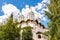 Golden domes with religious crosses of orthodox cathedral