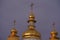 Golden domes of St. Michaels Cathedral in Kiev against the sky