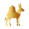 Golden donkey manger animal character