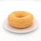 Golden donut on plate 3D