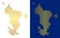 Golden Dotted Mayotte Island Map