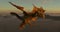 Golden dragon in the evening light, 3D Illustration