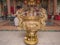 Golden Dragon Joss stick Pot in the Temple Bangkok City Thailand