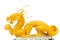 Golden dragon statue isolated