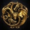 Golden dragons as emblem of the house Targaryen.