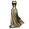 Golden Dress on a white background. 3d rendering