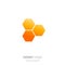 A golden drop of honey. Sweet logo honeycomb for the company