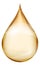 Golden droplet. Realistic serum drop. Transparent oil tear