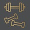 Golden dumbbell for bodybuilding icon