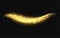 Golden dust wave with stars on dark transparent background. Sparkling magic sparkling trail, Christmas glittering light effect