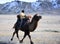 Golden eagle festival in winter snowy Mongolia