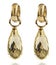 Golden earrings with gemstone isolated white