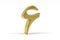 Golden East Arabic Number - three dimensional East Arabic Number on white background