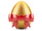 Golden easter egg with red ribbon