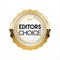 Golden editors choice badge on white background