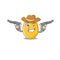 Golden egg Cowboy cartoon concept having guns