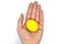 Golden egg in hand - the concept of a new life. Concept of a successful idea, success and prosperity. Egg as a symbol of new life