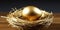A golden egg in a nest, symbolizing investment and wealth growth , concept of Capital accumulation, created with