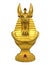 Golden Egyptian Anubis Statue Isolated