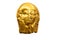 Golden Egyptian mask, isolated on white background