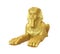 Golden Egyptian Sphinx Statue Isolated