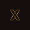 Golden elegant letter X logo icon vector template