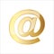 Golden email icon. Vector illustration.