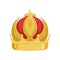 Golden emperor ancient crown with red velvet, , classic heraldic imperial sign vector Illustration