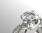 Golden Engagement Ring with Diamond or moissanite. Jewelry background