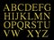 Golden engraved alphabet lettering set
