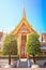 Golden entrance to the Buddhist temple in Bangkok
