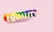 Golden EQUALITY word pin with rainbow outline. LGBT equality symbol concept. Isolated on pastel pink background with copy space.