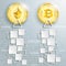 Golden Ethereum Bitcoin Coins Blockchain Squares Data