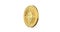 Golden Ethereum spinning counterclockwise in perfect loop isolated on white background.