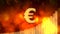 Golden euro sign, currency growth graph on background, financial crisis averted