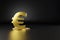 Golden euro symbol melting with copy space. 3d illustration