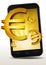 Golden Euros Inside Smartphone