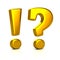 Golden exclamation mark and question mark icon