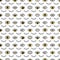 Golden eyes pattern in line style. Fashion background in 80s. Minimal design. Various closed and open in gold. Line art.