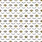 Golden eyes pattern in line style. Fashion background in 80s. Minimal design. Various closed and open in gold. Line art.