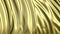 Golden fabric in slow motion. The fabric develops smoothly in the wind