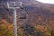 Golden fall season at the Hunter Mountain, NY, US.