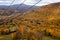 Golden fall season at the Hunter Mountain, NY, USA.