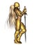 Golden Female Fantasy Warrior - relaxed standing p