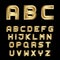 Golden festive alphabet font letters