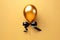 golden festive helium balloon with black bow template for anniversary