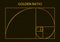 Golden fibonacci number, golden section, spiral proportion poster. Fibonacci perfect proportion golden ratio vector