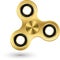 Golden fidget spinner, stress relief toy, vector illustration