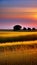 Golden Fields at Dawn illustration Artificial Intelligence artwork generated